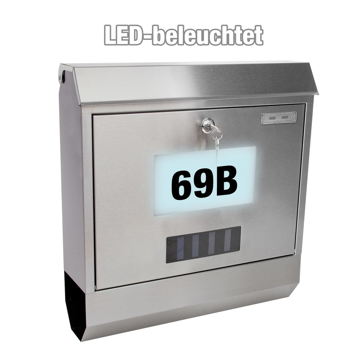 Wandbriefkasten Solar Edelstahldesign, Ansicht 2
