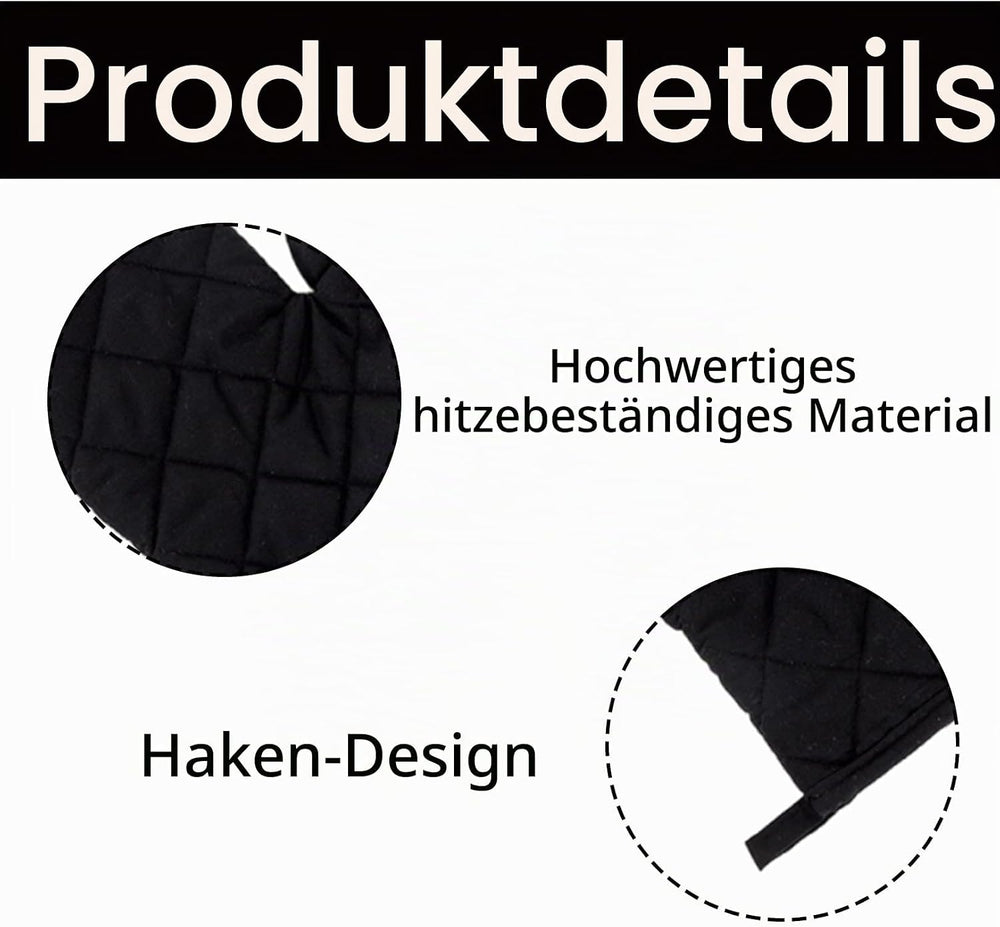 Ofenhandschuhe hitzebeständig Schwarz – Ansicht 3 von 7