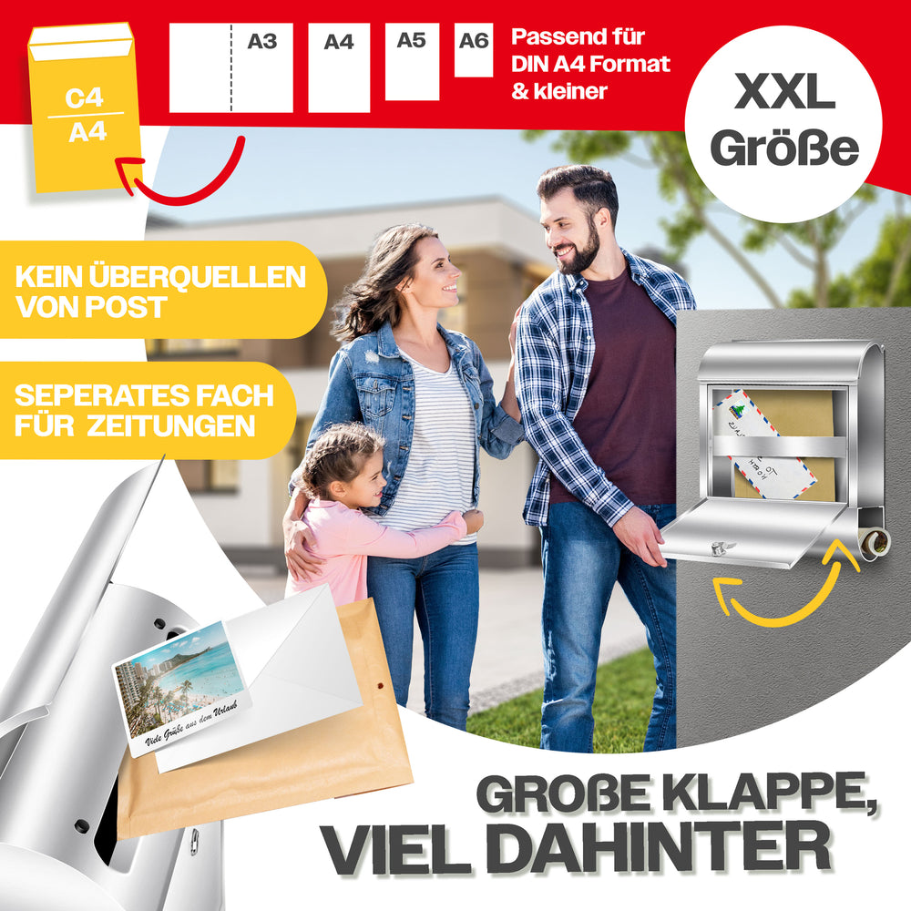 Wandbriefkasten KESSER XXL Edelstahl, Ansicht 20
