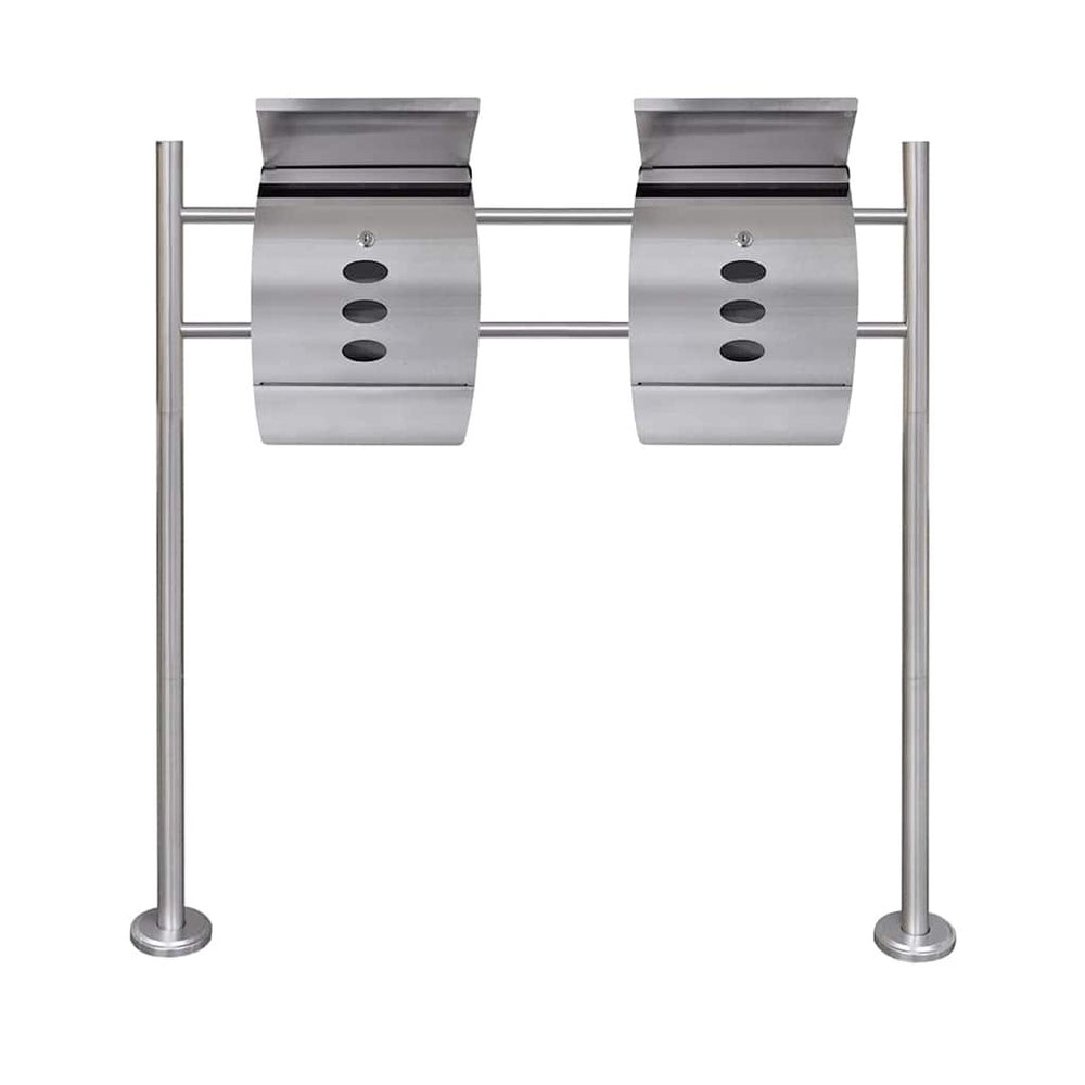 Standbriefkasten Edelstahl doppelt XL, Ansicht 2