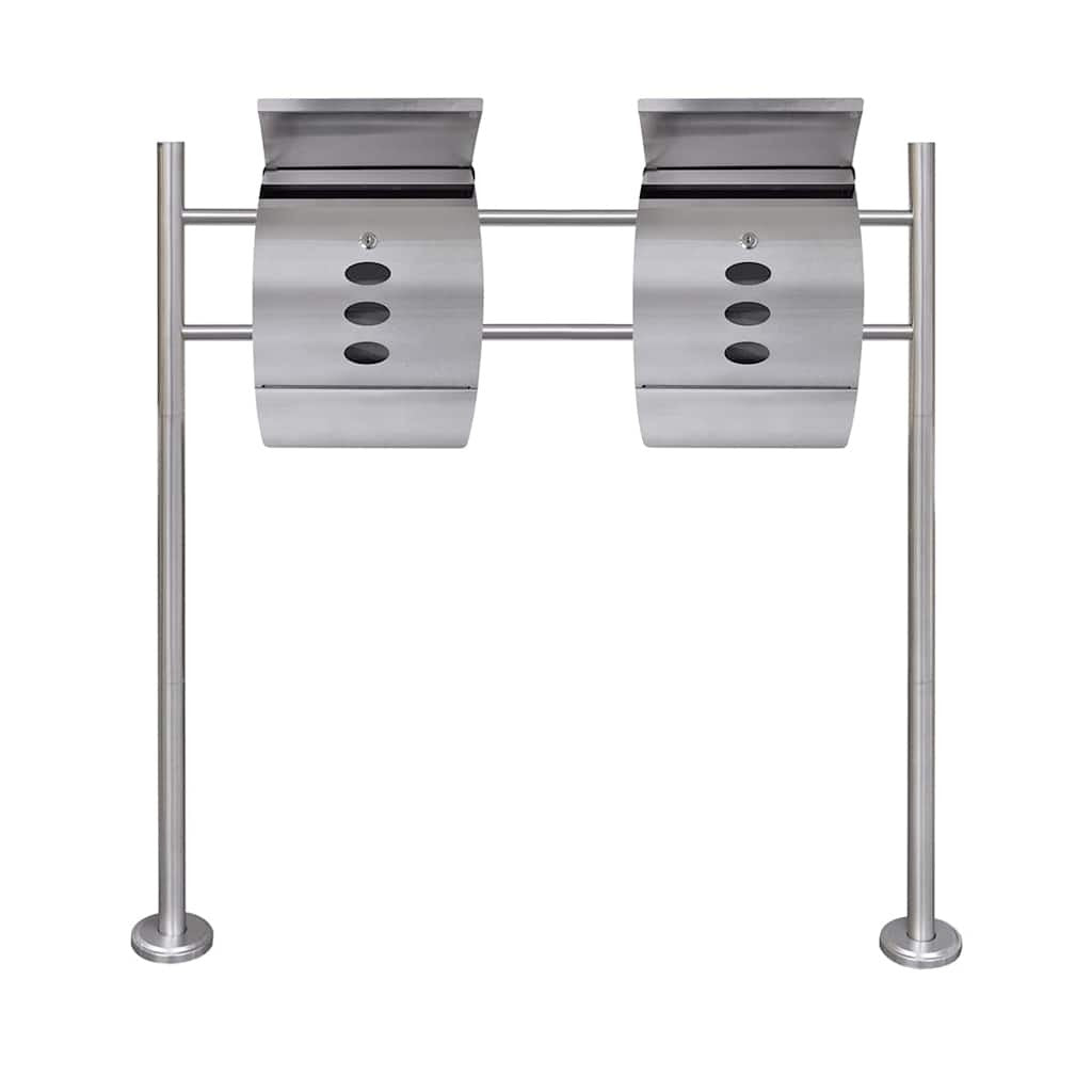 Standbriefkasten Edelstahl doppelt XL, Ansicht 2