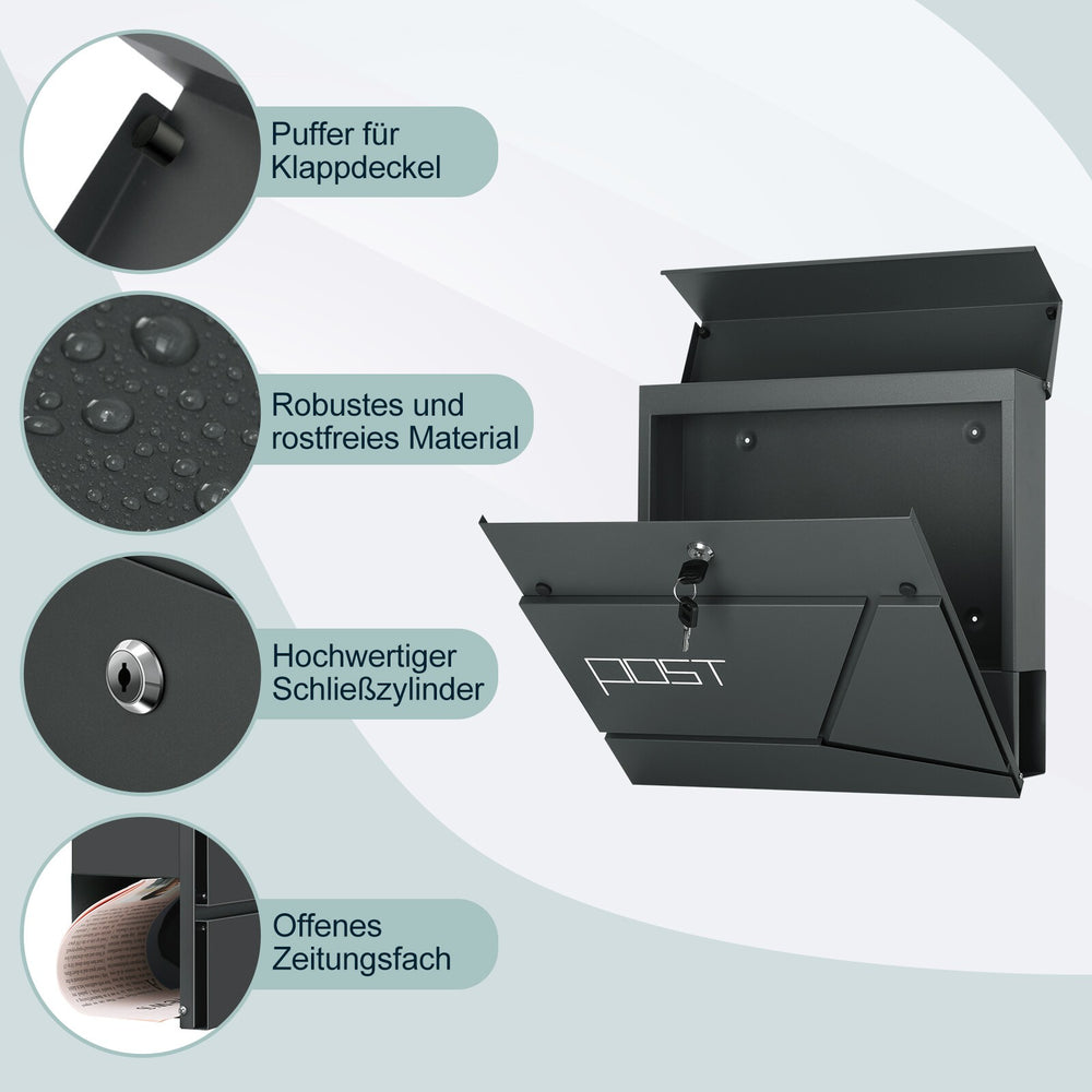 Wandbriefkasten mit Zeitungsrolle – Ansicht 10 von 16