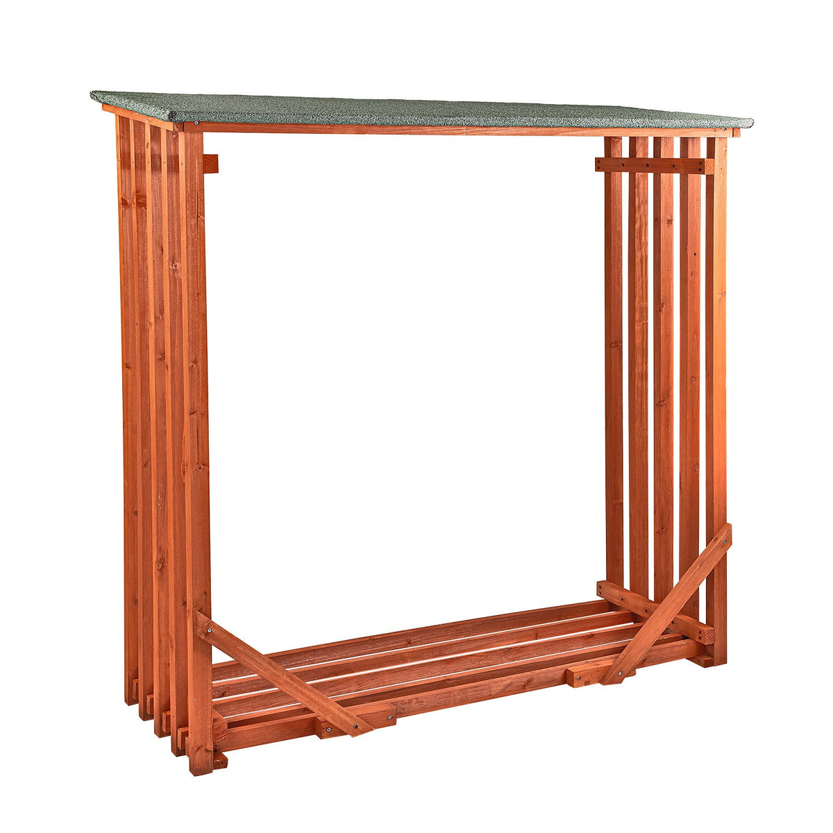 Kaminholzregal Provence Braun 142 × 51 cm, Ansicht 4
