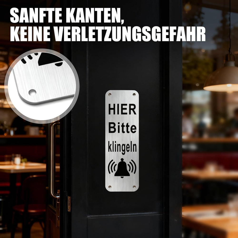 Klingelschild „Hier bitte klingeln“ 15 × 5 cm, Ansicht 3