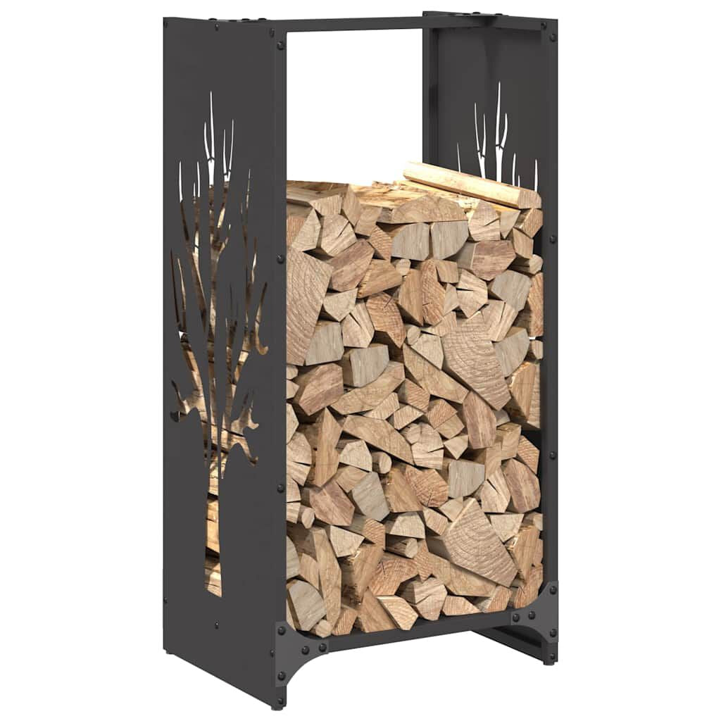 Brennholzregal Schwarz 40 × 30 × 80 cm, Ansicht 4