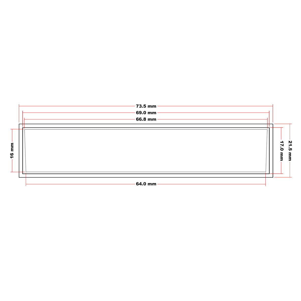 Namensschild-Abdeckung 69 × 17 mm – Ansicht 3 von 3