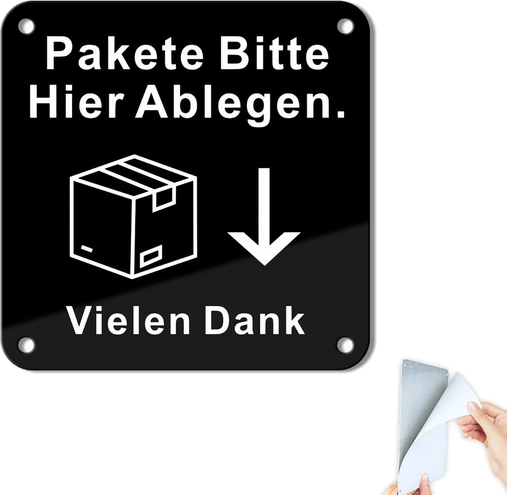 Paketbox-Schild Aluminium 10 × 10 cm – Ansicht 8 von 9