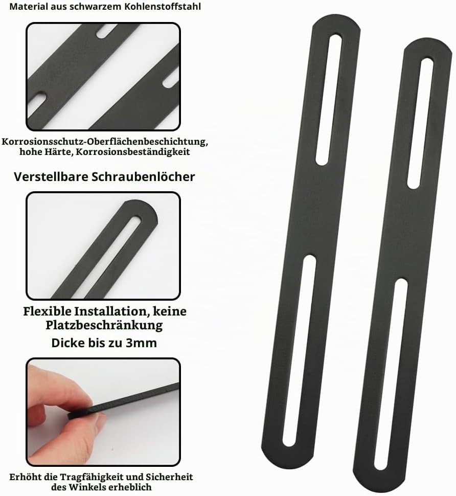 Zaunbefestigung Briefkasten 220 mm Schwarz, Ansicht 3