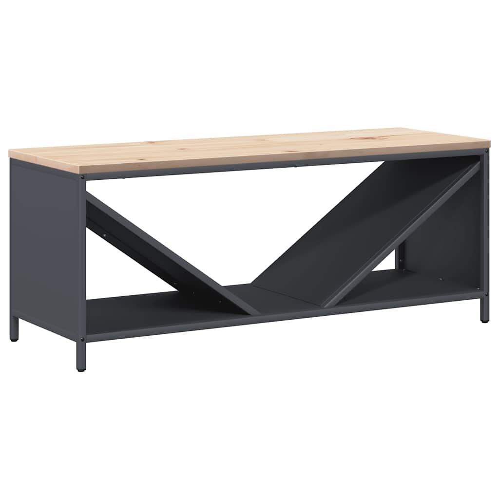 Brennholzregal mit Holzplatte Anthrazit 100,5 × 35,5 × 40 cm