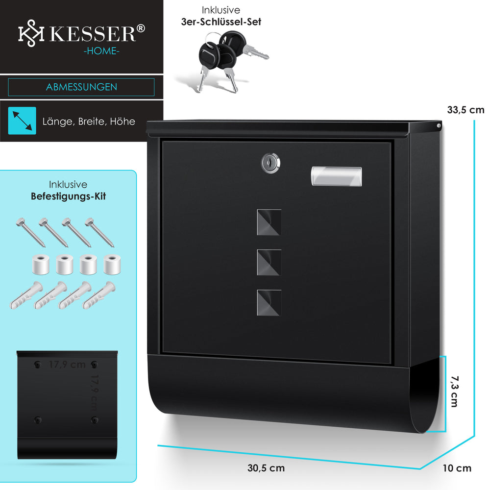 Wandbriefkasten mit Zeitungsfach Edelstahl – Ansicht 10 von 14
