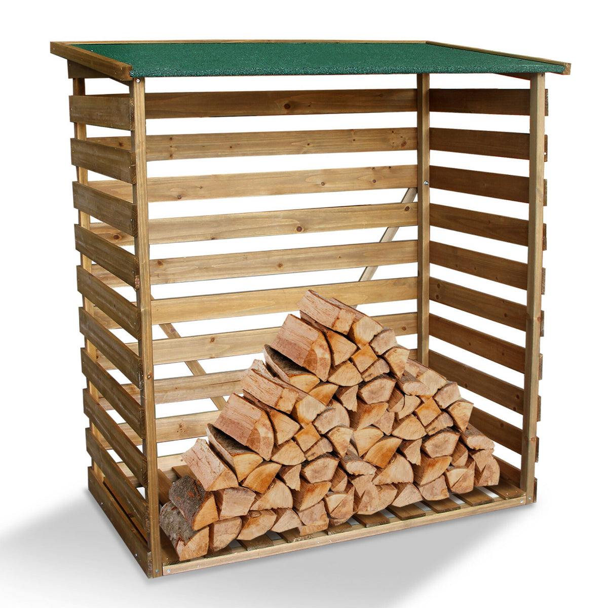 Kaminholzregal Holz mit Rückwand