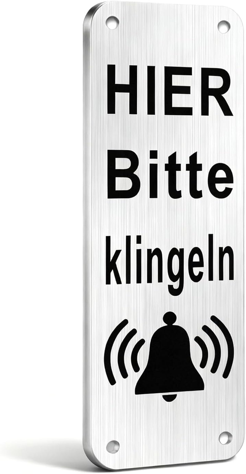 Klingelschild „Hier bitte klingeln“ 15 × 5 cm