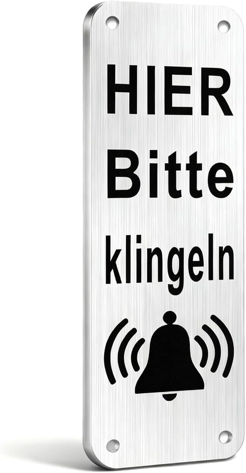 Klingelschild „Hier bitte klingeln“ 15 × 5 cm