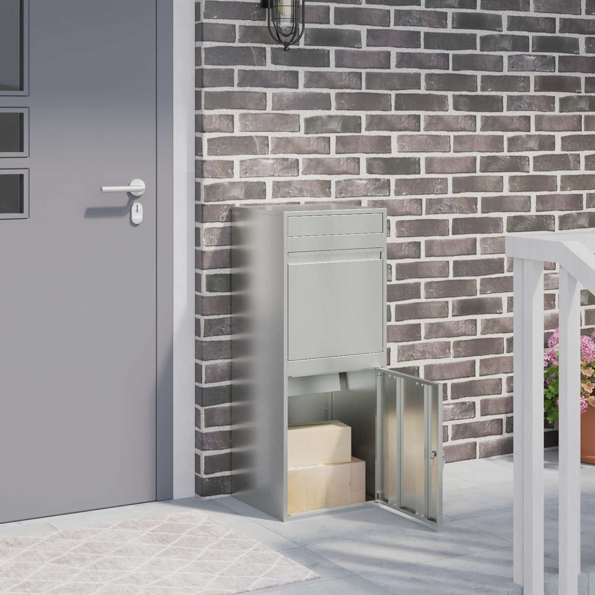 Paketbriefkasten Silber 103 cm, Ansicht 2