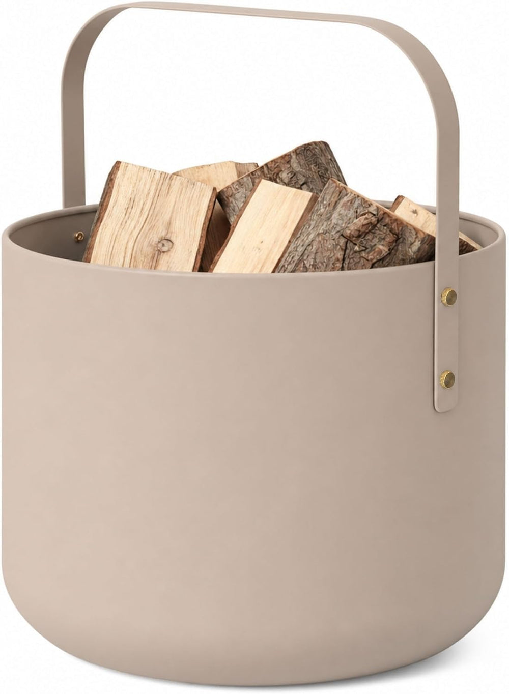 Kaminholzkorb Metall Beige modern – Ansicht 1 von 7