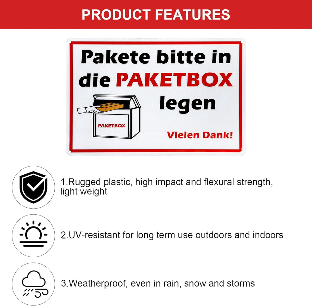 Paketbox-Schild 20 × 30 cm – Ansicht 6 von 7
