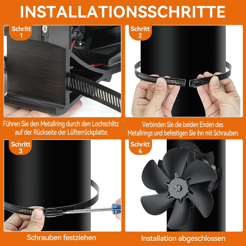 Ofenventilator 6 Flügel ohne Strom, Ansicht 8