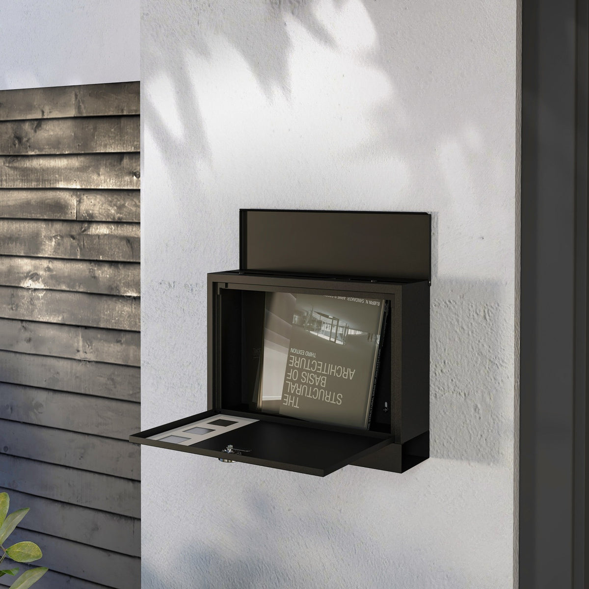 Briefkasten Mit Zeitungsfach, Postkasten Aus Metall Mit 2 Schlüssel, Schwarz