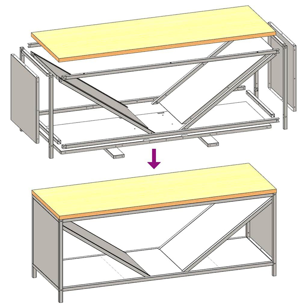 Brennholzregal mit Holzplatte Weiß 100,5 × 35,5 × 40 cm, Ansicht 10