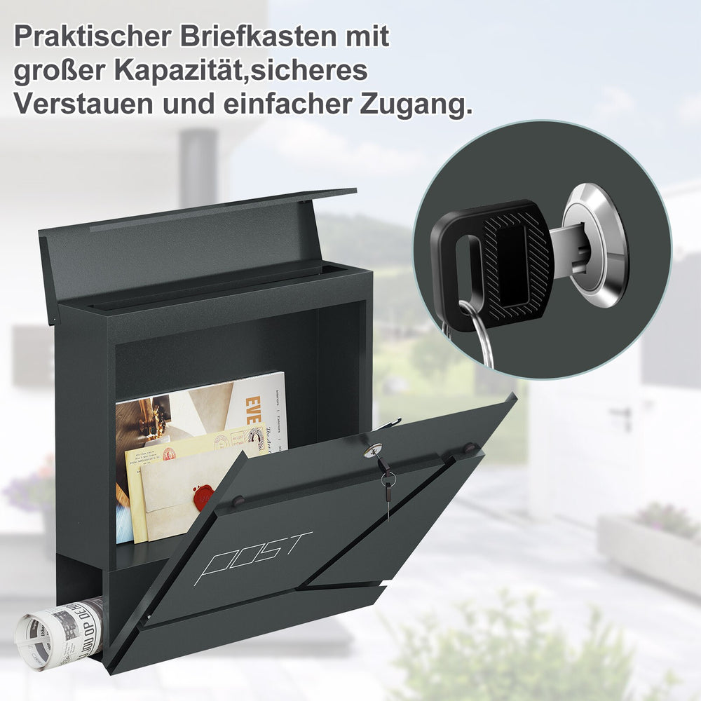 Wandbriefkasten mit Zeitungsrolle – Ansicht 8 von 16