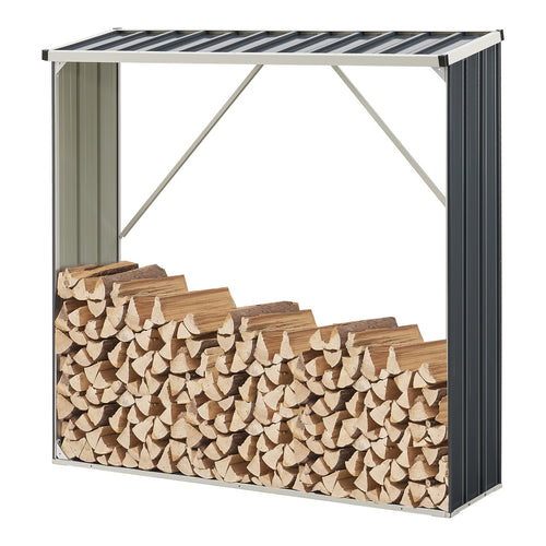 Brennholzlager Kalmar Anthrazit 158 × 47 × 152 cm, Ansicht 2