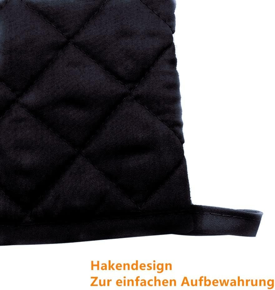 Ofenhandschuhe hitzebeständig lang Schwarz – Ansicht 4 von 7