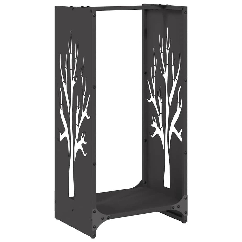 Brennholzregal Schwarz 40 × 30 × 80 cm