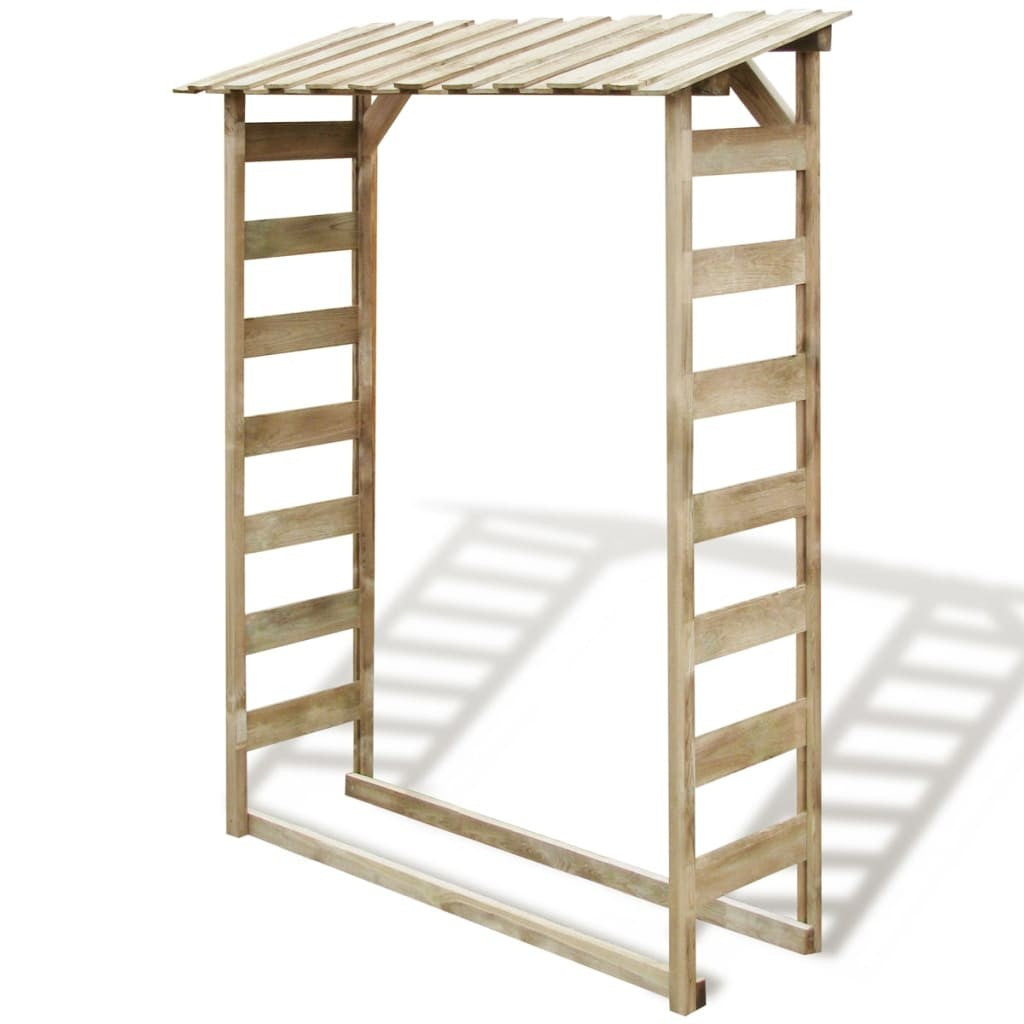 Brennholz-Unterstand Kiefernholz 176 cm hoch, Ansicht 2