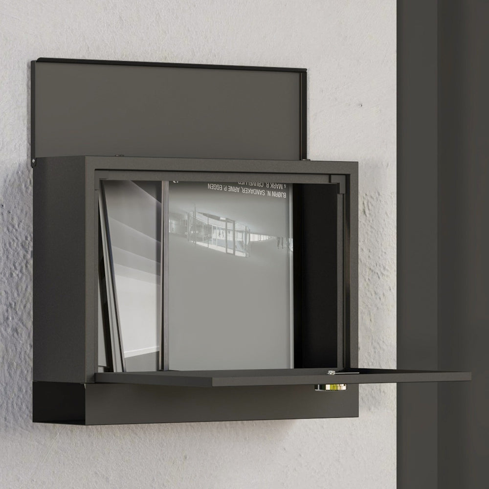 Briefkasten Mit Zeitungsfach, Postkasten Aus Metall Mit 2 Schlüssel, Schwarz