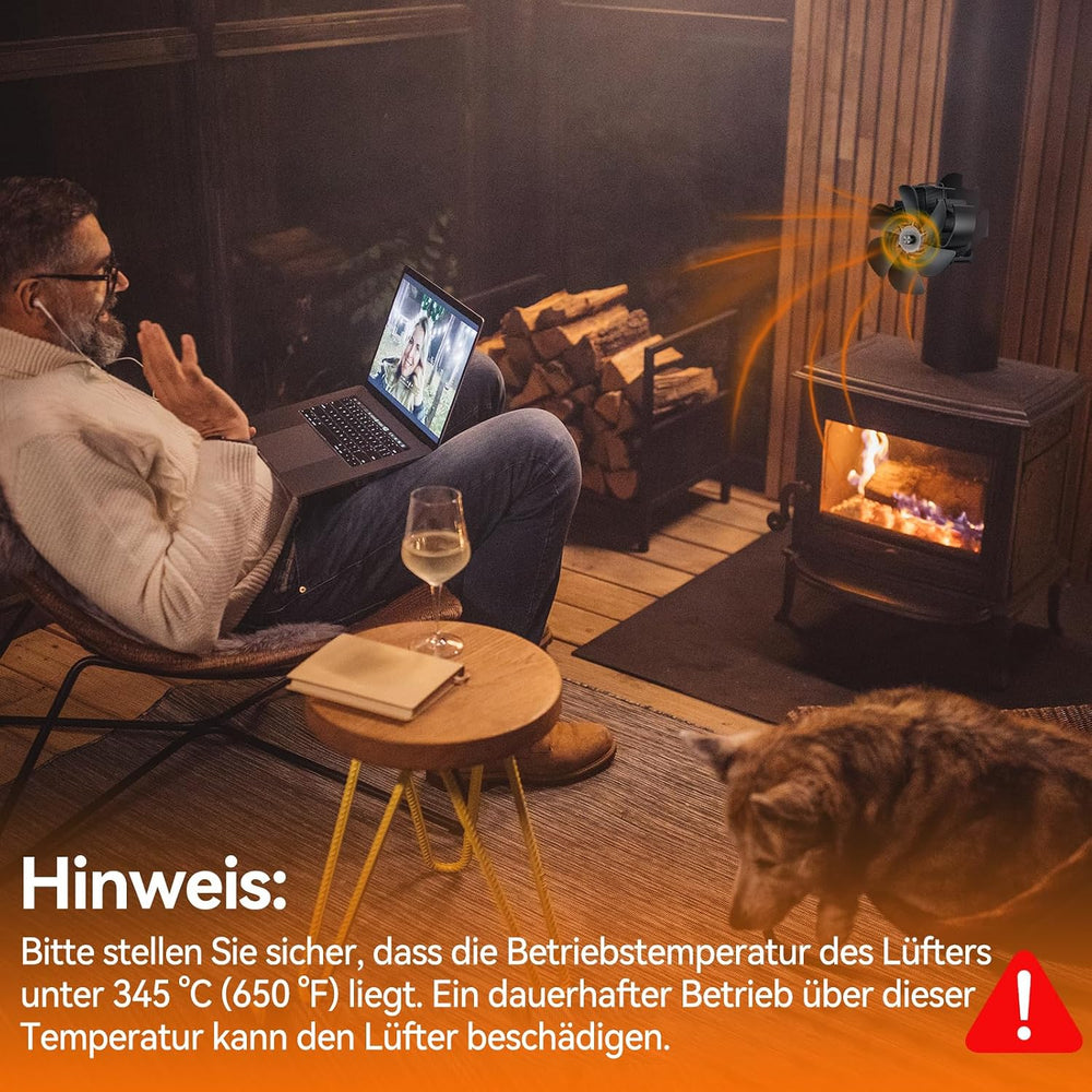 Ofenventilator 6 Flügel ohne Strom, Ansicht 7