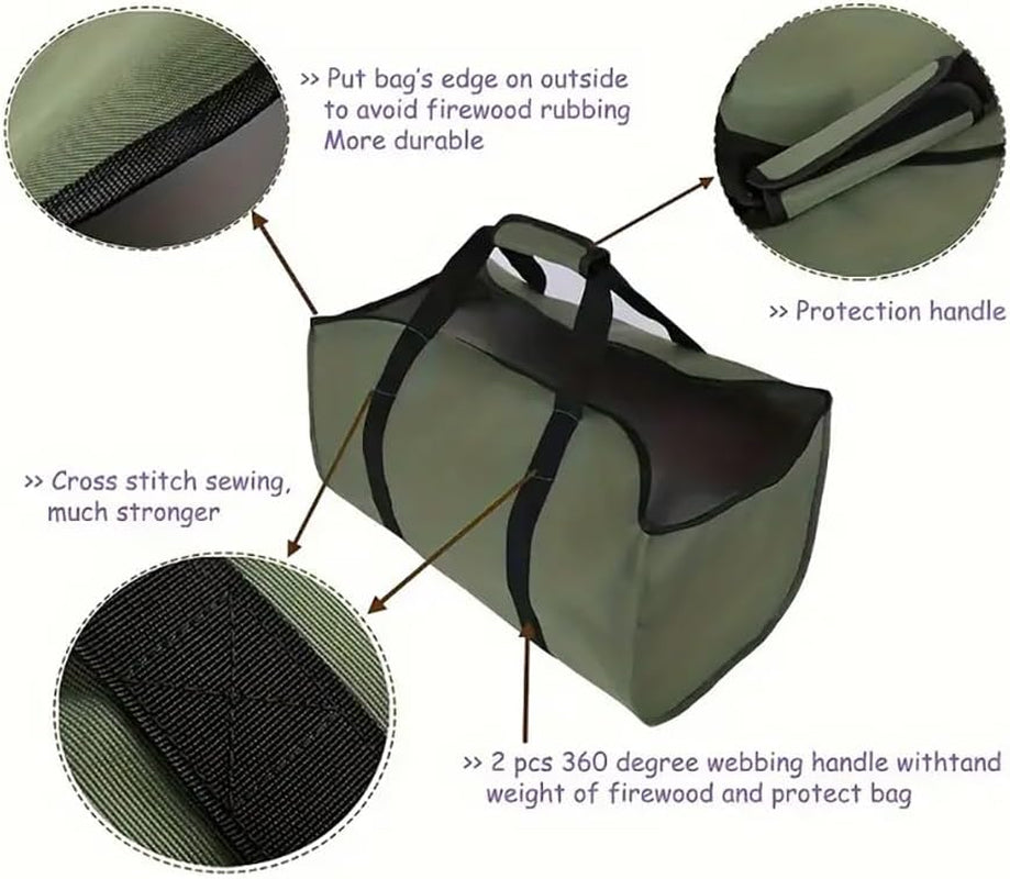 Kaminholztasche groß Armee-Grün – Ansicht 3 von 8