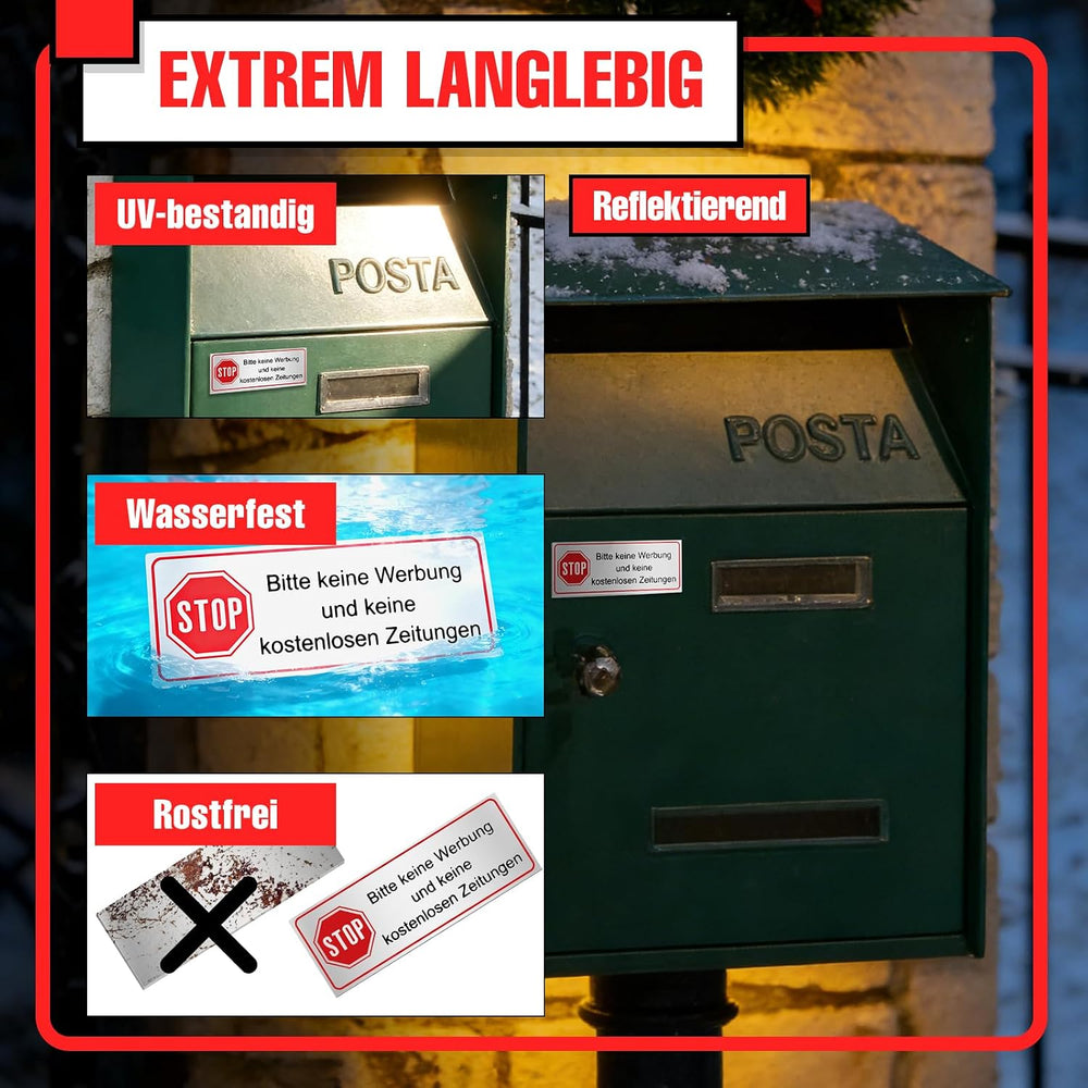 Keine-Werbung-Schild Aluminium 2er-Set, Ansicht 4