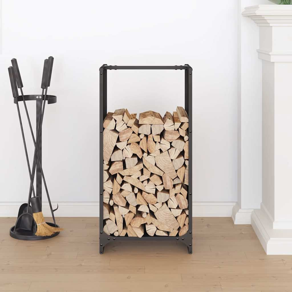 Brennholzregal Schwarz 40 × 30 × 80 cm, Ansicht 3
