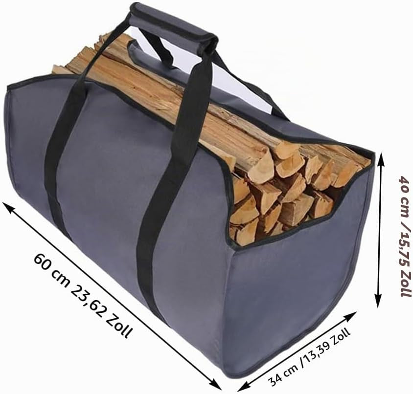 Kaminholztasche groß Grau – Ansicht 2 von 9