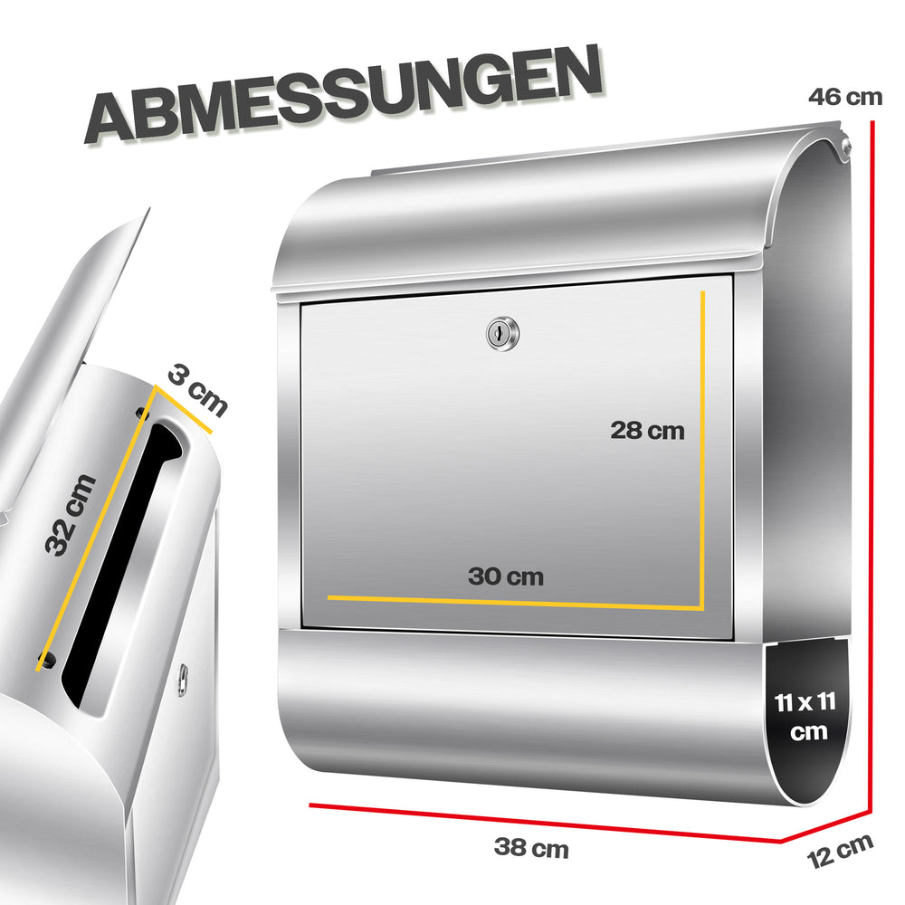 Wandbriefkasten KESSER XXL Edelstahl, Ansicht 23