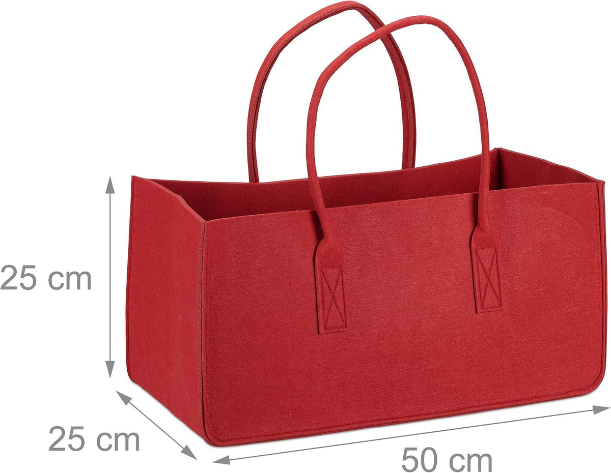 Kaminholztasche Filz 27 Liter Rot, Ansicht 4