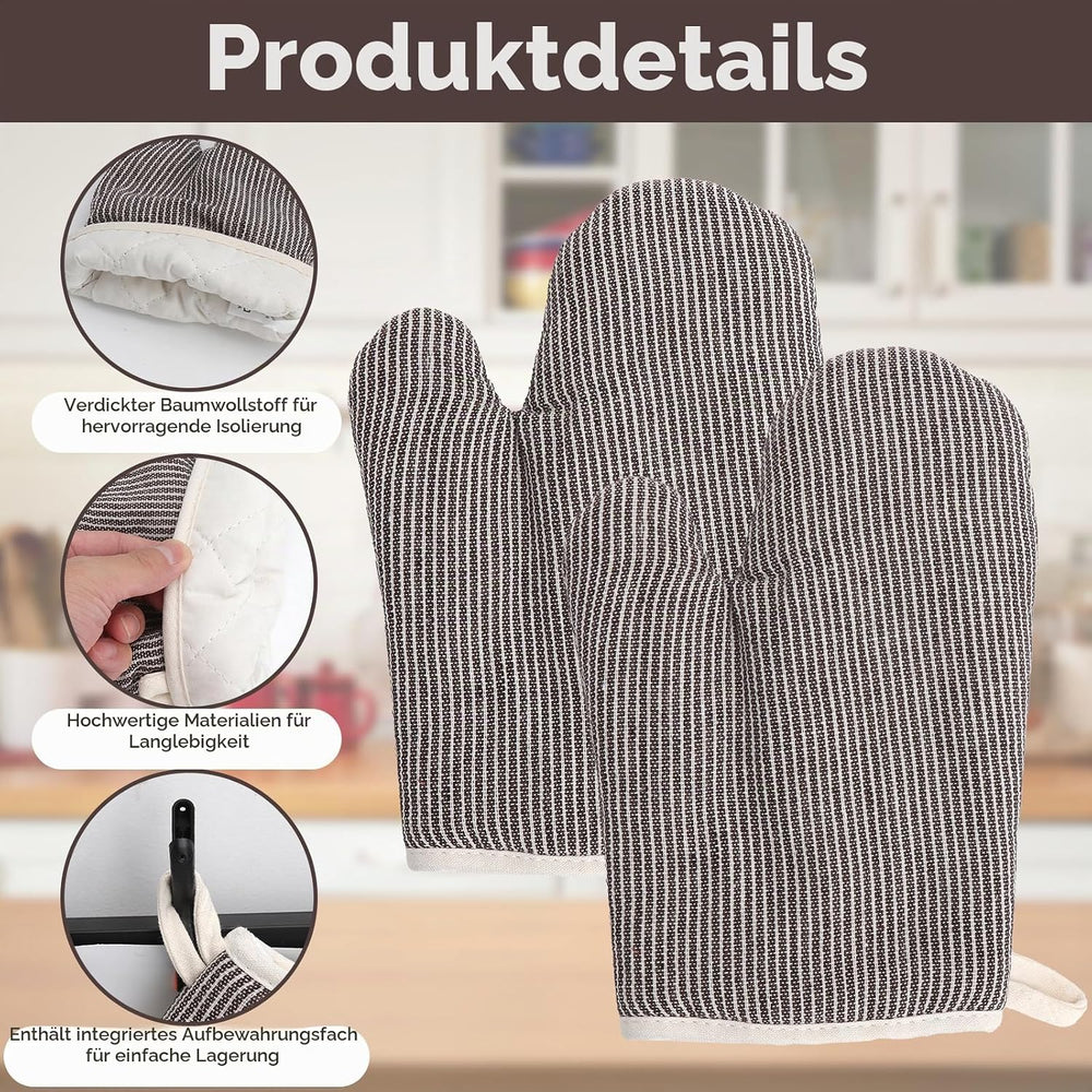 Ofenhandschuhe hitzebeständig Braun – Ansicht 3 von 7