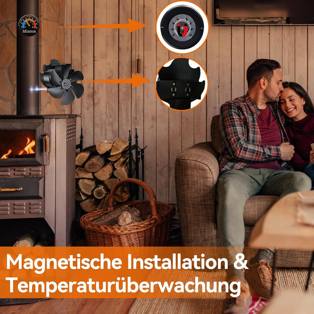 Ofenventilator 6 Flügel ohne Strom, Ansicht 6