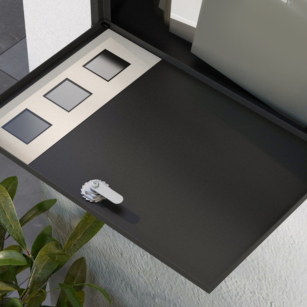 Briefkasten Mit Zeitungsfach, Postkasten Aus Metall Mit 2 Schlüssel, Schwarz