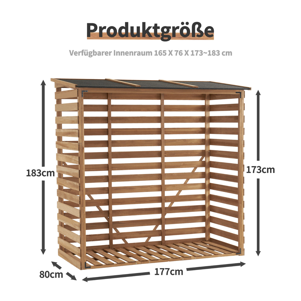 Kaminholzregal Holz XXL 90 × 185 × 186 cm, Ansicht 5