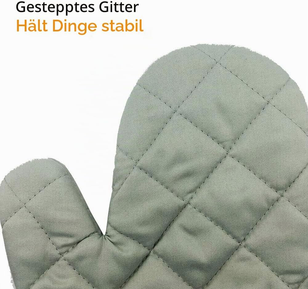 Ofenhandschuhe hitzebeständig lang Grau – Ansicht 4 von 6